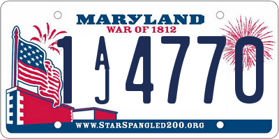 MD license plate 1AJ4770