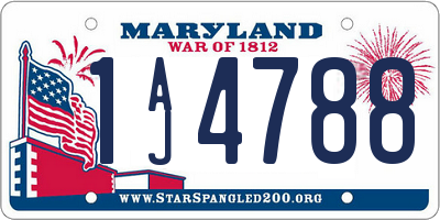 MD license plate 1AJ4788