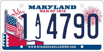 MD license plate 1AJ4790