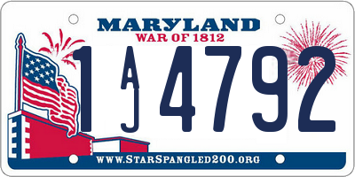 MD license plate 1AJ4792
