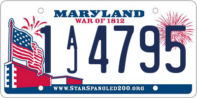 MD license plate 1AJ4795