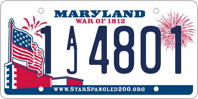 MD license plate 1AJ4801