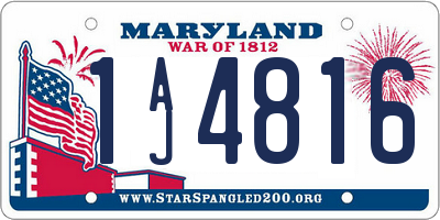 MD license plate 1AJ4816