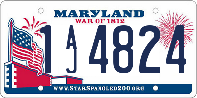 MD license plate 1AJ4824