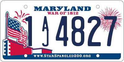 MD license plate 1AJ4827