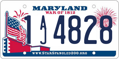 MD license plate 1AJ4828