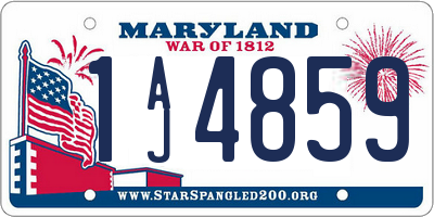 MD license plate 1AJ4859