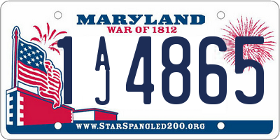 MD license plate 1AJ4865