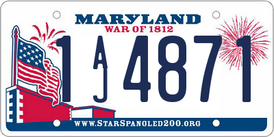 MD license plate 1AJ4871