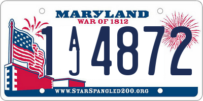 MD license plate 1AJ4872