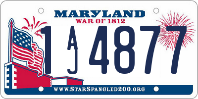 MD license plate 1AJ4877