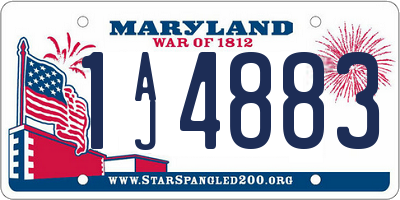 MD license plate 1AJ4883