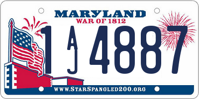 MD license plate 1AJ4887