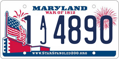 MD license plate 1AJ4890