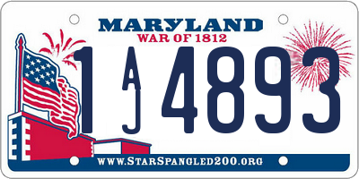 MD license plate 1AJ4893