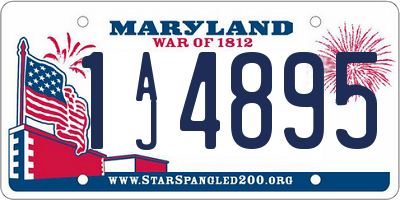 MD license plate 1AJ4895