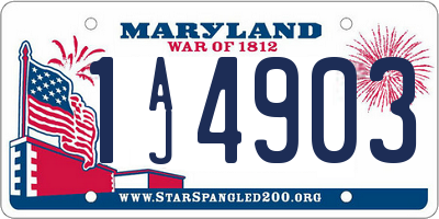 MD license plate 1AJ4903