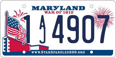 MD license plate 1AJ4907