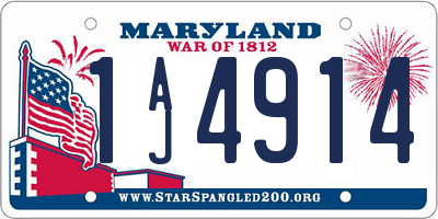 MD license plate 1AJ4914