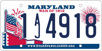 MD license plate 1AJ4918