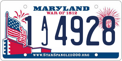MD license plate 1AJ4928