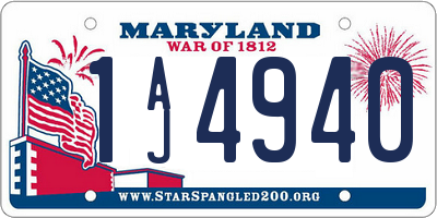 MD license plate 1AJ4940