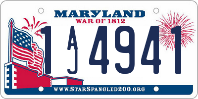 MD license plate 1AJ4941