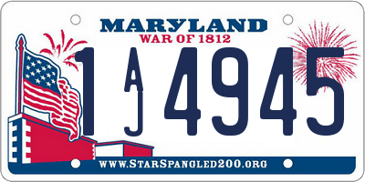 MD license plate 1AJ4945