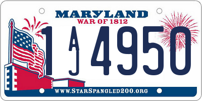 MD license plate 1AJ4950
