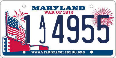 MD license plate 1AJ4955