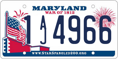 MD license plate 1AJ4966