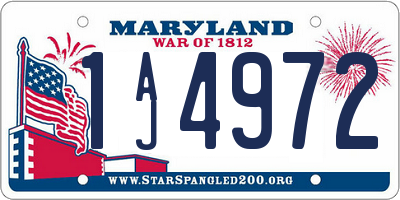 MD license plate 1AJ4972
