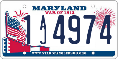 MD license plate 1AJ4974