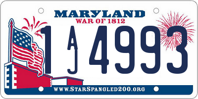 MD license plate 1AJ4993