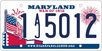 MD license plate 1AJ5012
