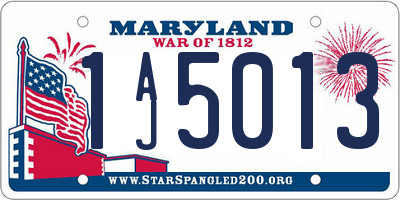 MD license plate 1AJ5013