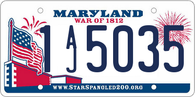 MD license plate 1AJ5035