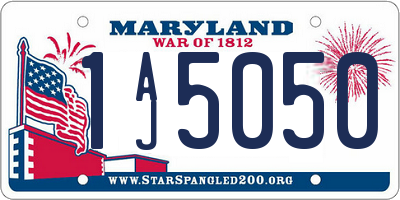 MD license plate 1AJ5050