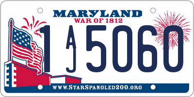MD license plate 1AJ5060