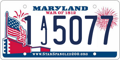 MD license plate 1AJ5077