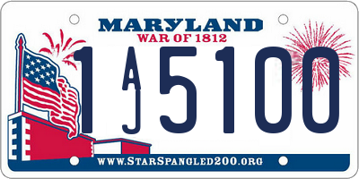 MD license plate 1AJ5100