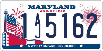 MD license plate 1AJ5162