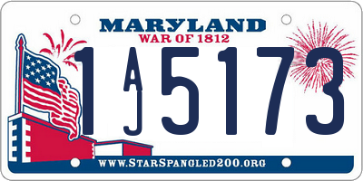 MD license plate 1AJ5173