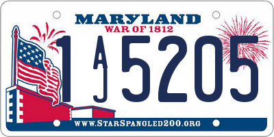 MD license plate 1AJ5205