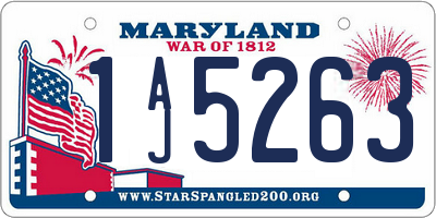 MD license plate 1AJ5263