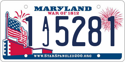 MD license plate 1AJ5281