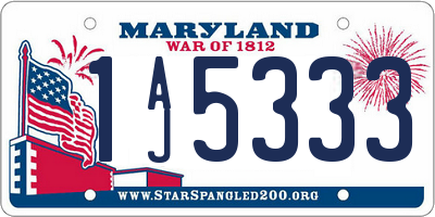 MD license plate 1AJ5333