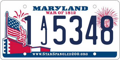 MD license plate 1AJ5348