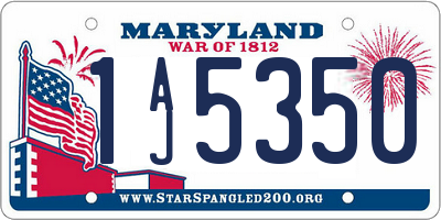 MD license plate 1AJ5350