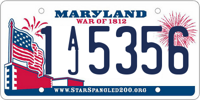 MD license plate 1AJ5356